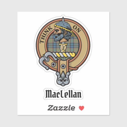 Clan MacLellan Crest over Ancient Tartan シール (シート)