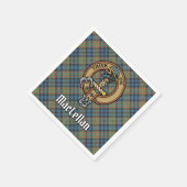 Clan MacLellan Crest over Ancient Tartan スタンダードカクテルナプキン (角)