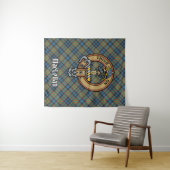 Clan MacLellan Crest over Ancient Tartan タペストリー (インサイチュ(横))