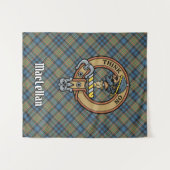 Clan MacLellan Crest over Ancient Tartan タペストリー (正面(横))