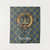 Clan MacLellan Crest over Ancient Tartan タペストリー (正面)