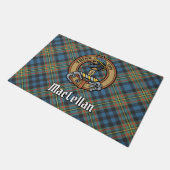 Clan MacLellan Crest over Ancient Tartan ドアマット (アングル)