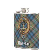 Clan MacLellan Crest over Ancient Tartan フラスク (左)