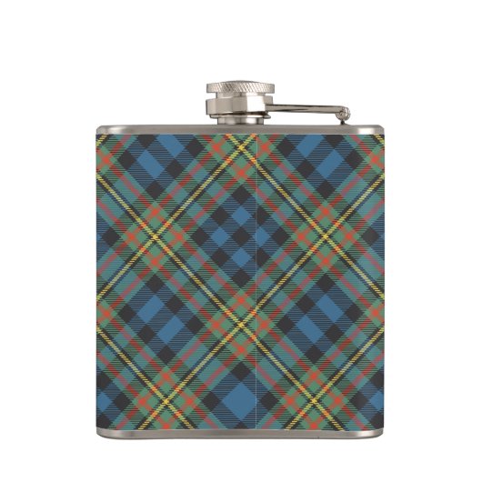 Clan MacLellan Crest over Ancient Tartan フラスク (裏面)