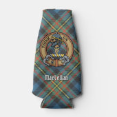 Clan MacLellan Crest over Ancient Tartan ボトルクーラー (正面)