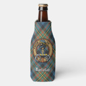 Clan MacLellan Crest over Ancient Tartan ボトルクーラー (ボトル正面)