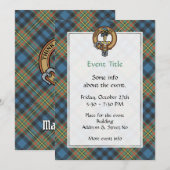 Clan MacLellan Crest over Ancient Tartan 招待状 (正面/裏面)