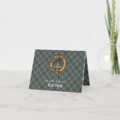 Clan MacLellan Crest over Ancient Tartan 招待状 (正面)