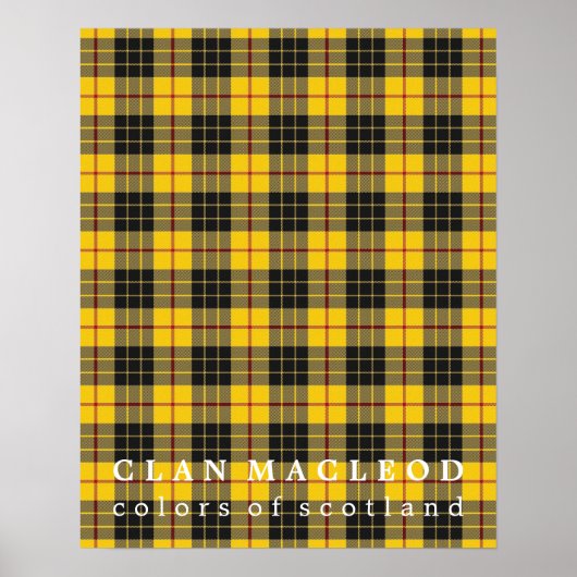 Clan MacLeod Colors of Scotland Tartan ポスター (正面)