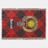 Clan MacLeod of Raasay Crest over Tartan スローブランケット (正面)