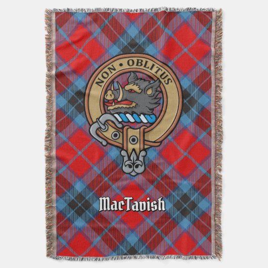 Clan MacTavish Crest over Tartan スローブランケット (正面縦)