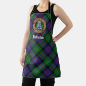 Clan Malcolm Crest over Tartan エプロン (インサイチュ)