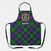 Clan Malcolm Crest over Tartan エプロン (正面)