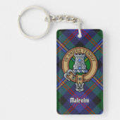 Clan Malcolm Crest over Tartan キーホルダー (正面)