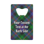 Clan Malcolm Crest over Tartan クレジットカード栓抜き (裏面)