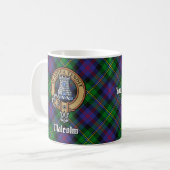 Clan Malcolm Crest over Tartan コーヒーマグカップ (正面左)