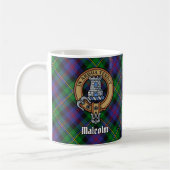 Clan Malcolm Crest over Tartan コーヒーマグカップ (左)