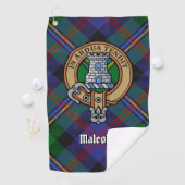 Clan Malcolm Crest over Tartan ゴルフタオル (インサイチュ)