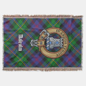 Clan Malcolm Crest over Tartan スローブランケット (正面)