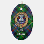 Clan Malcolm Crest over Tartan セラミックオーナメント (左)
