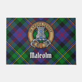 Clan Malcolm Crest over Tartan ドアマット (正面)