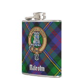 Clan Malcolm Crest over Tartan フラスク (左)