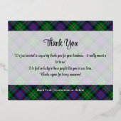 Clan Malcolm Crest over Tartan 箔招待状ポストカード (裏面)