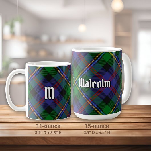 Clan Malcolm Tartan コーヒーマグカップ