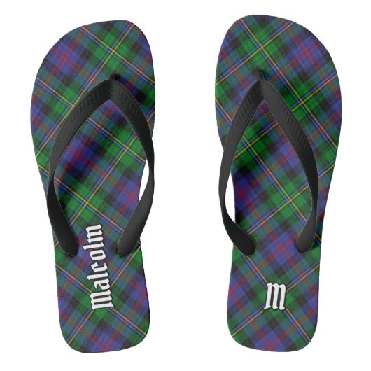 Clan Malcolm Tartan ビーチサンダル (フットベッド)