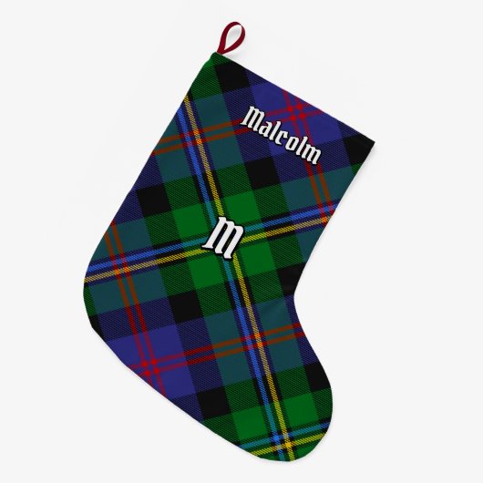 Clan Malcolm Tartan ラージクリスマスストッキング (正面 (吊り時))