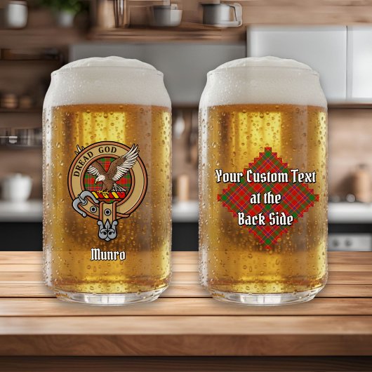 Clan Munro Crest over Tartan ガラス缶