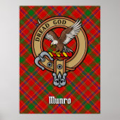 Clan Munro Crest over Tartan ポスター (正面)