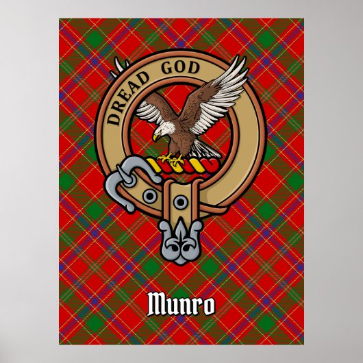Clan Munro Crest over Tartan ポスター (正面)
