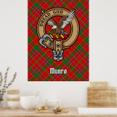 Clan Munro Crest over Tartan ポスター (キッチン)