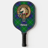 Clan Oliphant Crest over Tartan Keychain ピックルボールラケット (正面)
