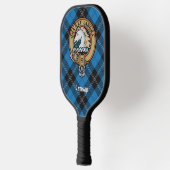 Clan Ramsay Crest over Blue Hunting Tartan ピックルボールラケット (左)