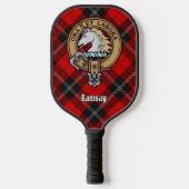 Clan Ramsay Crest over Red Tartan ピックルボールラケット (正面)