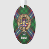 Clan Russell Crest over Tartan オーナメント (正面)