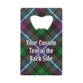 Clan Russell Crest over Tartan クレジットカード栓抜き (裏面)