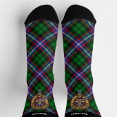 Clan Russell Crest over Tartan ソックス (上部)