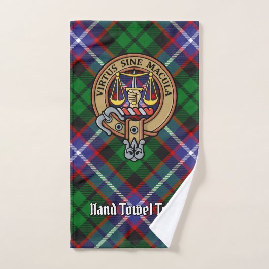 Clan Russell Crest over Tartan バスタオルセット (ハンドタオル)