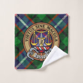 Clan Russell Crest over Tartan バスタオルセット (ウォッシュタオル)