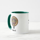 Clan Russell Crest over Tartan マグカップ (正面左)