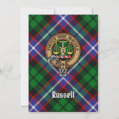 Clan Russell Crest over Tartan 招待状 (裏面)