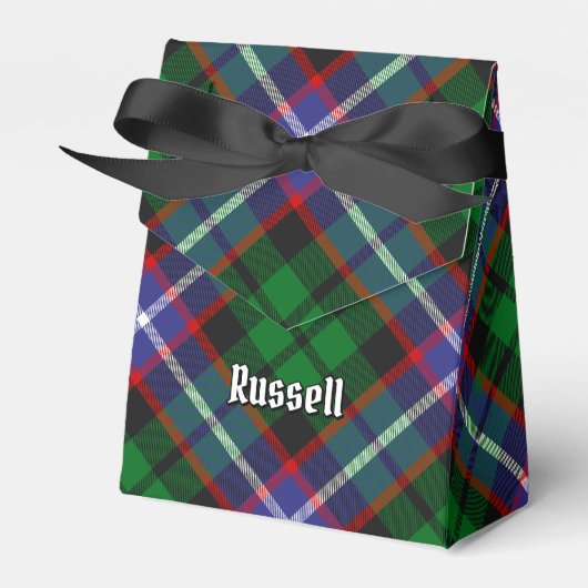 Clan Russell Tartan フェイバーボックス (正面サイド)