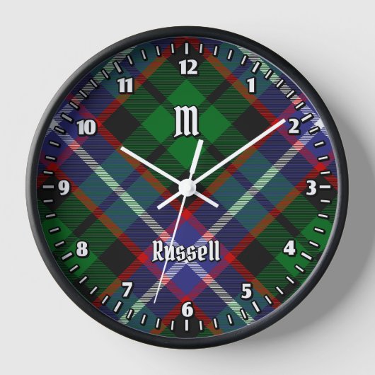 Clan Russell Tartan 壁時計 (正面)