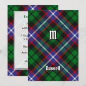 Clan Russell Tartan 招待状 (正面/裏面)