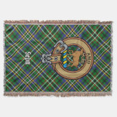 Clan Scott Crest over Green Tartan スローブランケット (正面)
