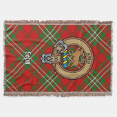 Clan Scott Crest over Red Tartan スローブランケット (正面)