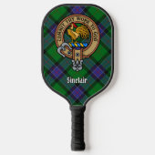 Clan Sinclair Crest over Hunting Tartan ピックルボールラケット (正面)